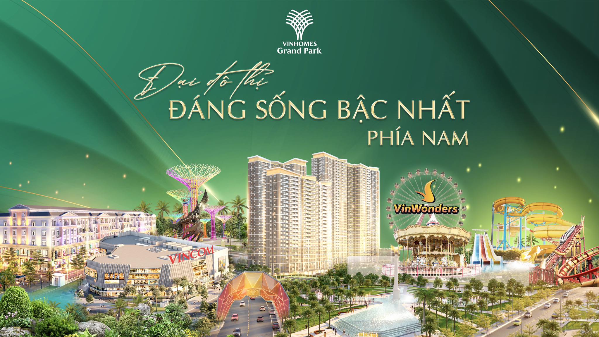 Phối cảnh tổng thể đại đô thị đáng sống bậc nhất phía nam tại The Rainbow