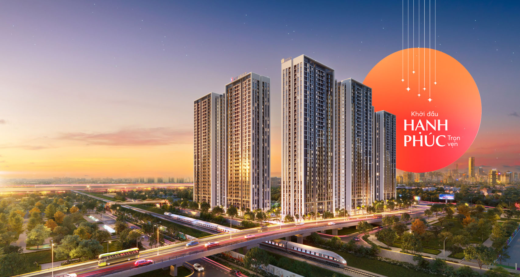 Phối cảnh tổng thể The Sola Park - hạnh phúc bừng lên không gian sống