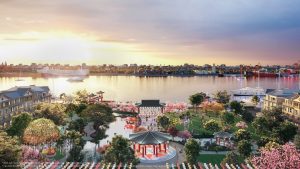 Phối cảnh công viên ven sông Vinhomes Green Paradise Cần Giờ