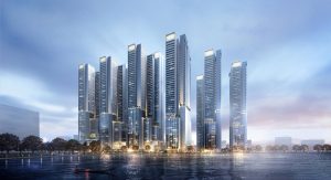 Cụm tòa tháp cao tầng Vinhomes về đêm