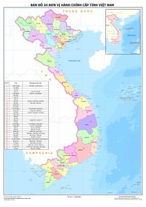BẢN ĐỒ 34 ĐƠN VỊ HÀNH CHÍNH CẤP TỈNH VIỆT NAM 2025
