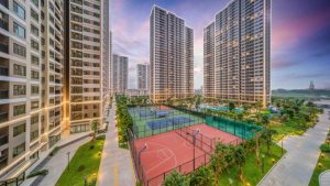 Phối cảnh khu căn hộ và sân thể thao Vinhomes City Royal Phước Vĩnh Tây