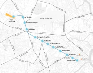 Sơ đồ tuyến Metro số 2 Bến Thành Tham Lương kết nối Vinhomes Sài Gòn Park
