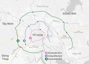 Bản đồ quy hoạch tuyến Vành đai 4 TP.HCM liên kết vùng dự án