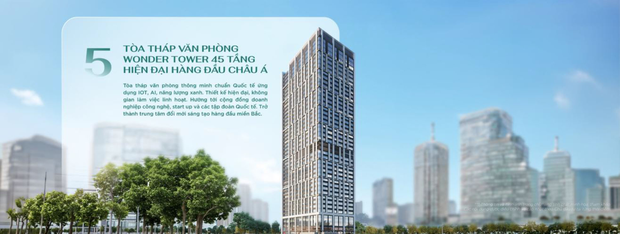 Tòa tháp văn phòng Wonder Tower 45 tầng - Vinhomes Global Gate Hạ Long