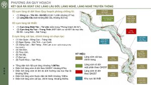 Bản đồ kết quả rà soát các cụm làng lâu đời, làng nghề trong phạm vi quy hoạch, phân theo diện di dời, tái thiết và cải tạo chỉnh trang