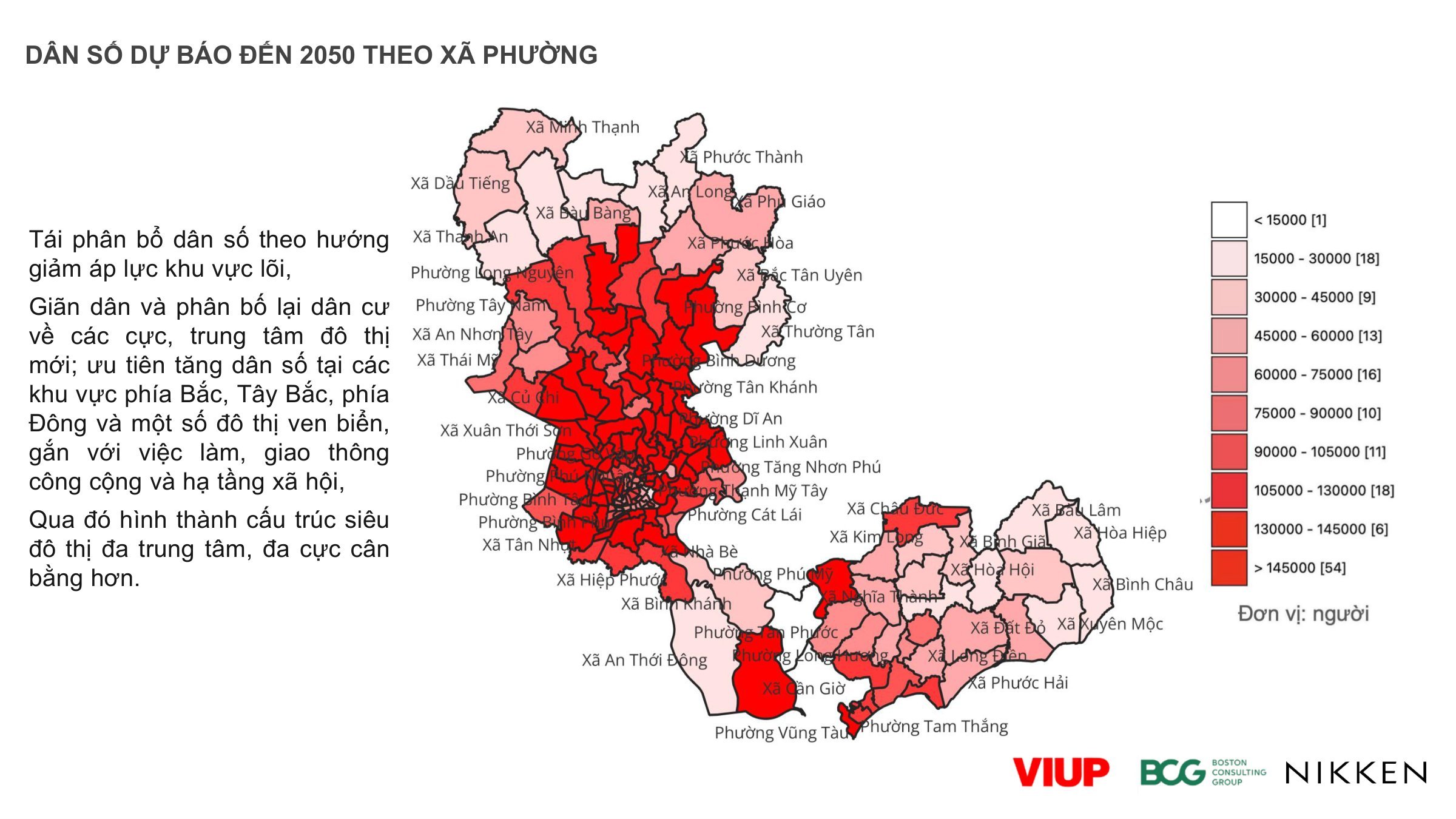 Bản đồ dân số dự báo đến 2050 theo xã, phường TP.HCM, giãn dân khỏi khu lõi về các cực mới trong quy hoạch TP.HCM tầm nhìn 100 năm